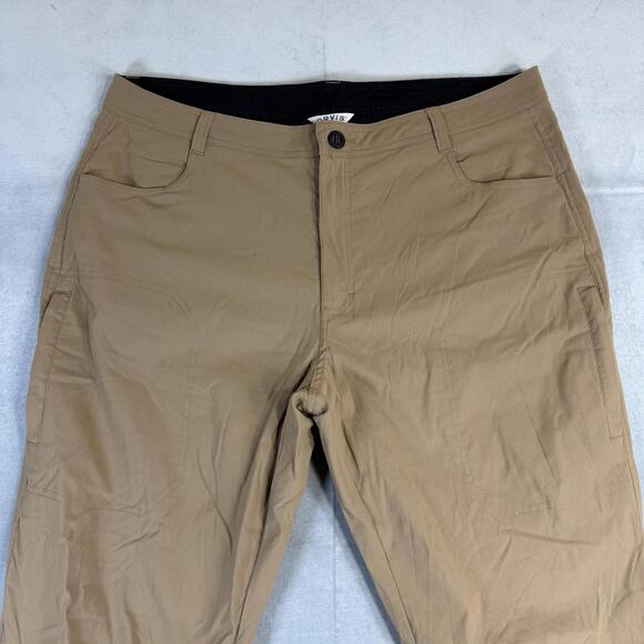 Orvis Fleece Lined Pants Mens 40x32 Tan Classic Winter Tech Cargo Outdoor - Picture 2 of 8